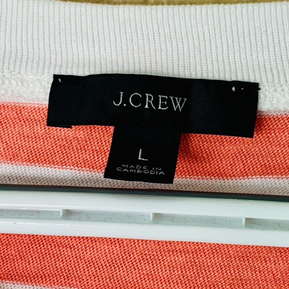 J. Crew Striped Long Sleeve Slub Cotton Mariner Nautical Long Sleeve Tee Size L - Picture 4 of 4